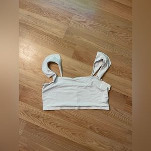 free people cropped ruffled crop top